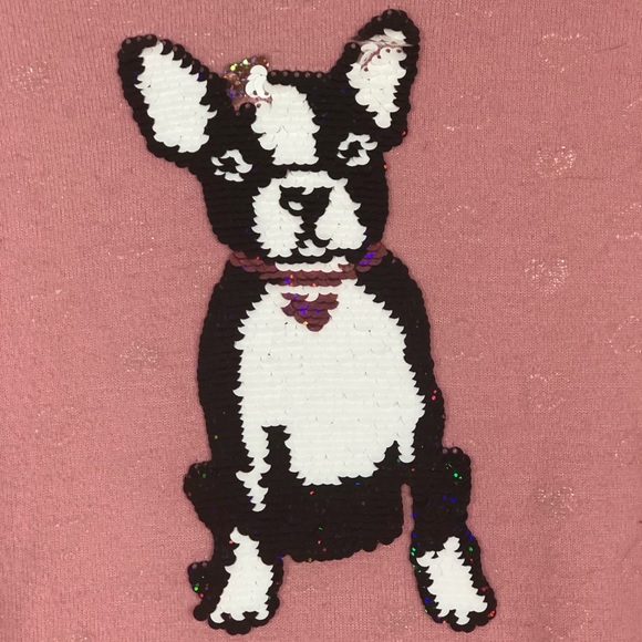 Kid’s Pullover With Sequined French Bulldog & Faux Front Tie - Picture 5 of 13